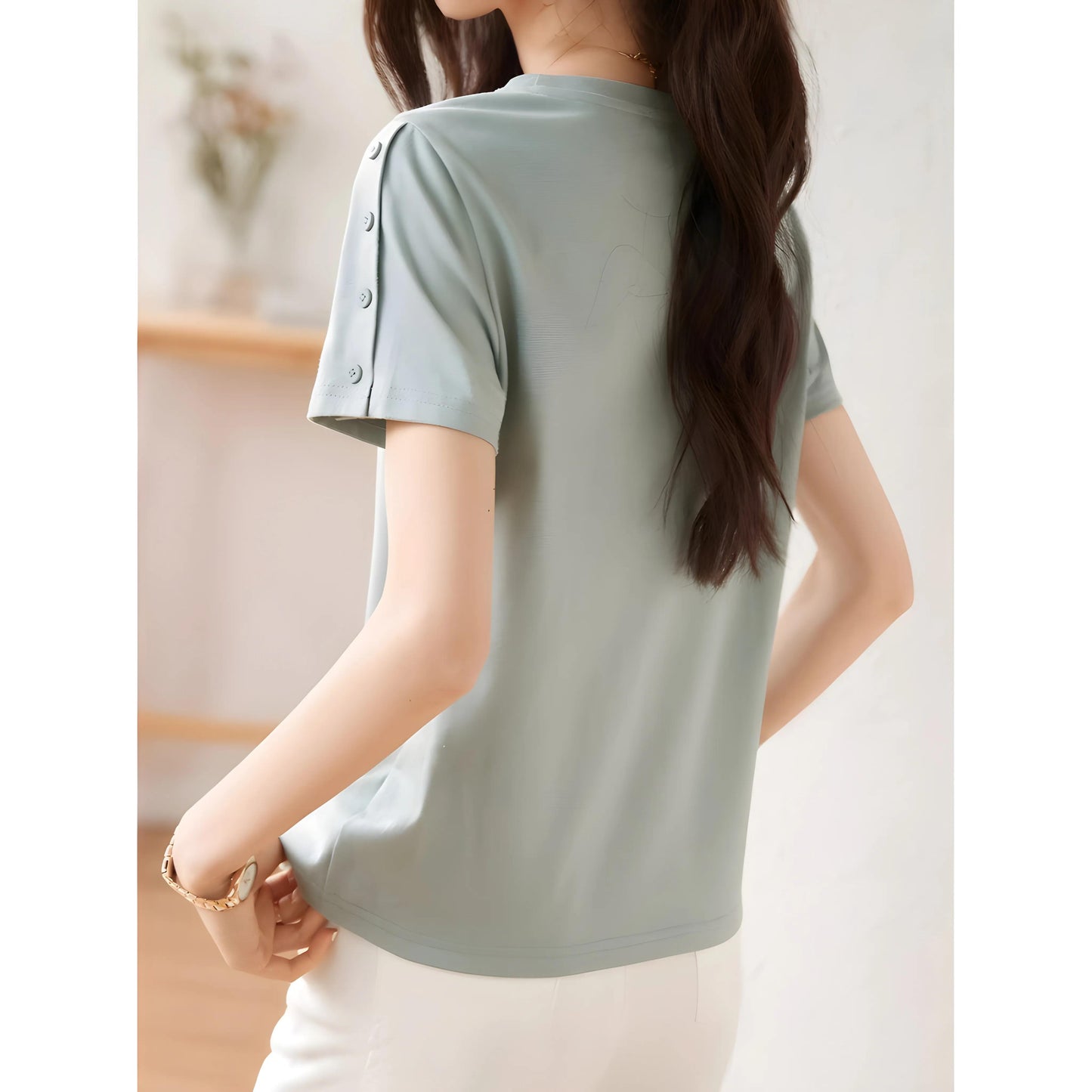 Ayla Side Button Tencel T-Shirt