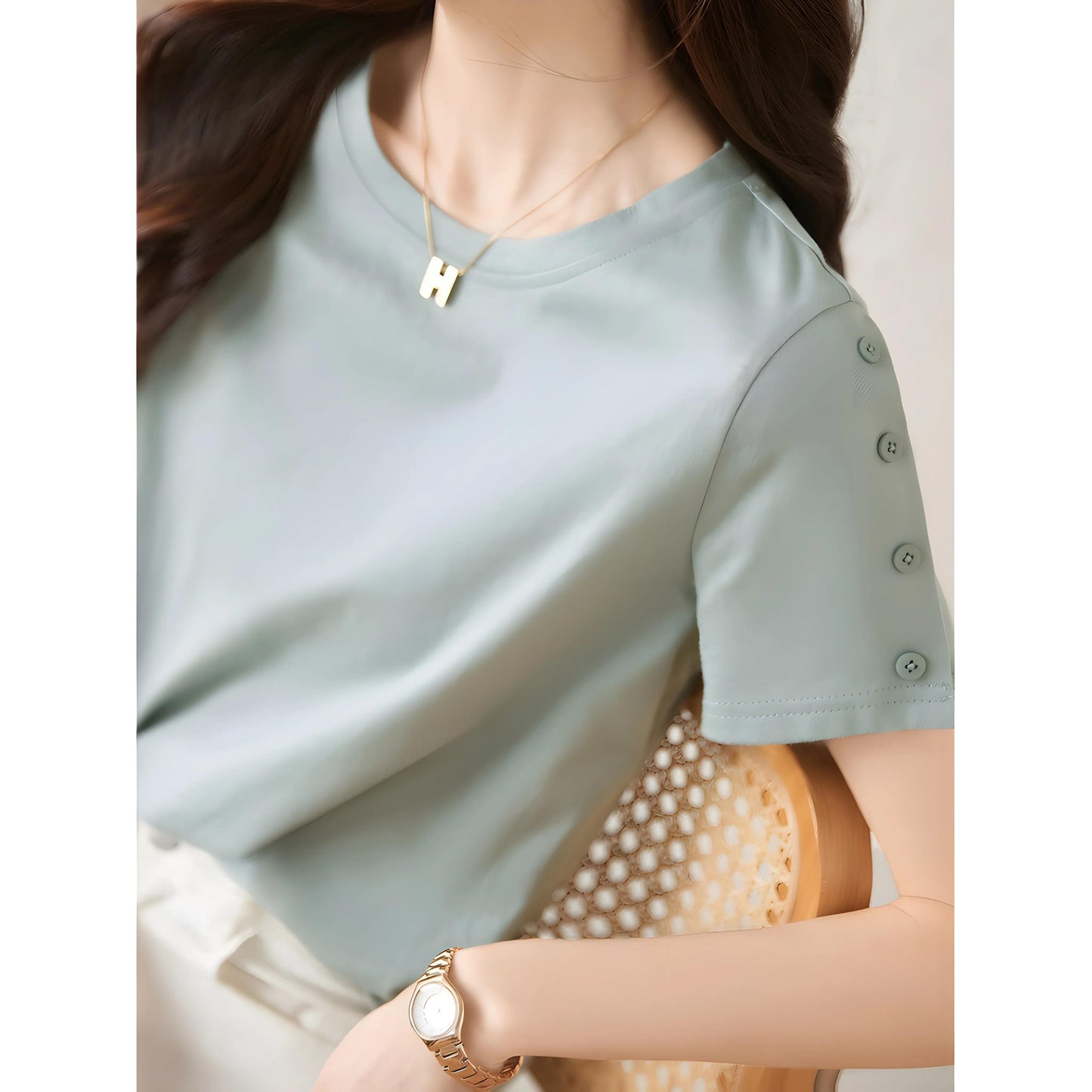 Ayla Side Button Tencel T-Shirt