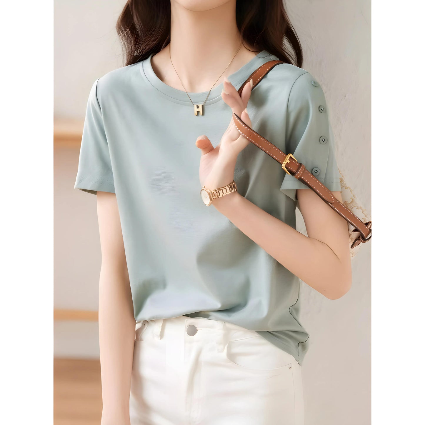 Ayla Side Button Tencel T-Shirt