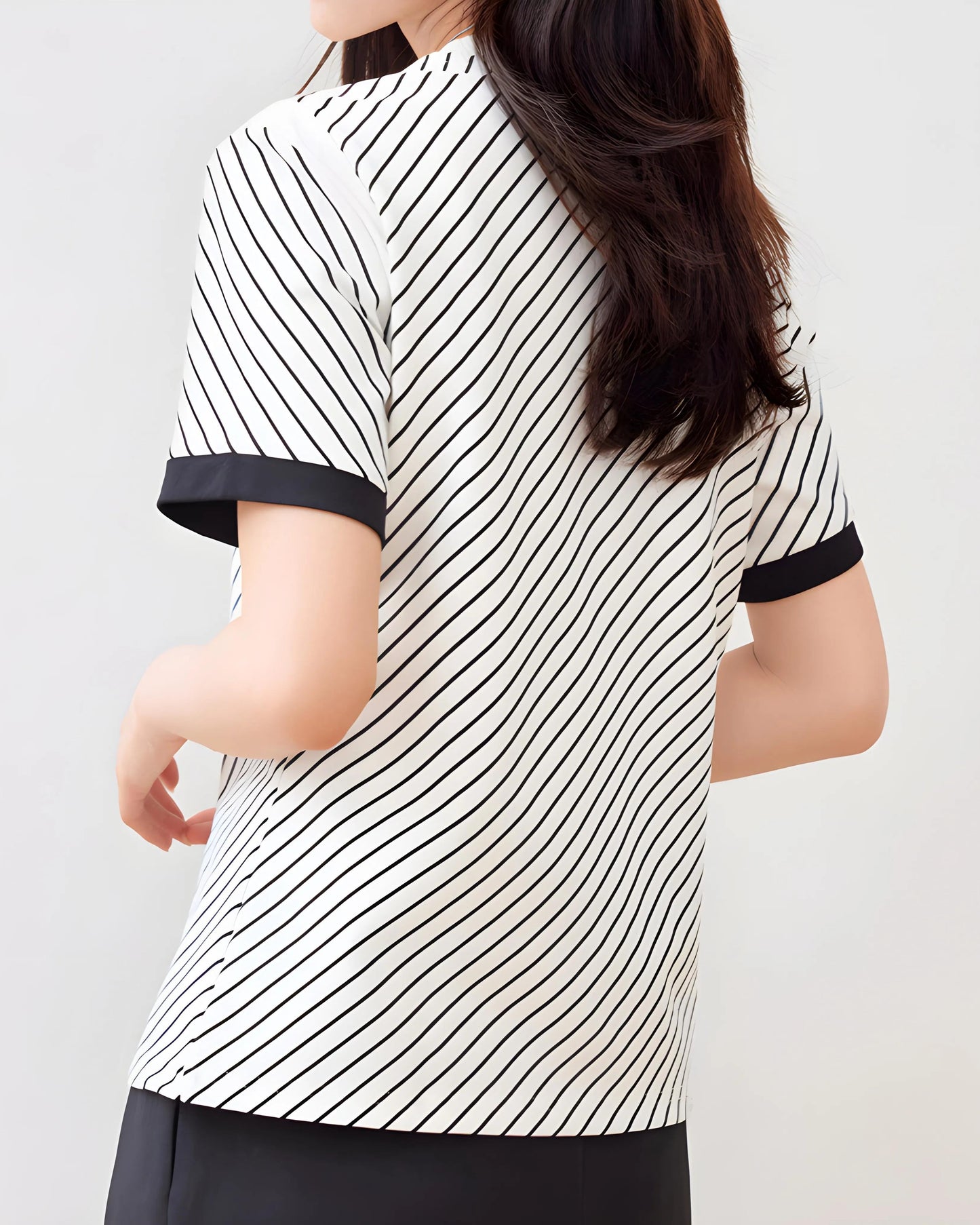 Lina Stripe Trim Cotton T-Shirt