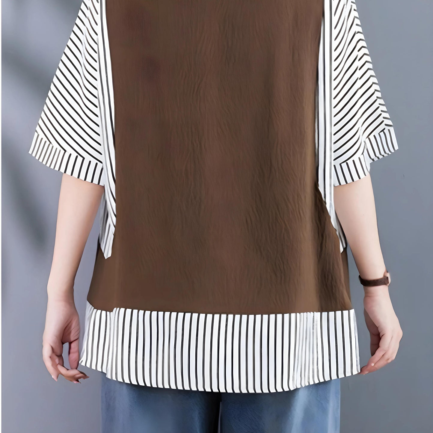 Faye Stitch Stripe Panel T-Shirt