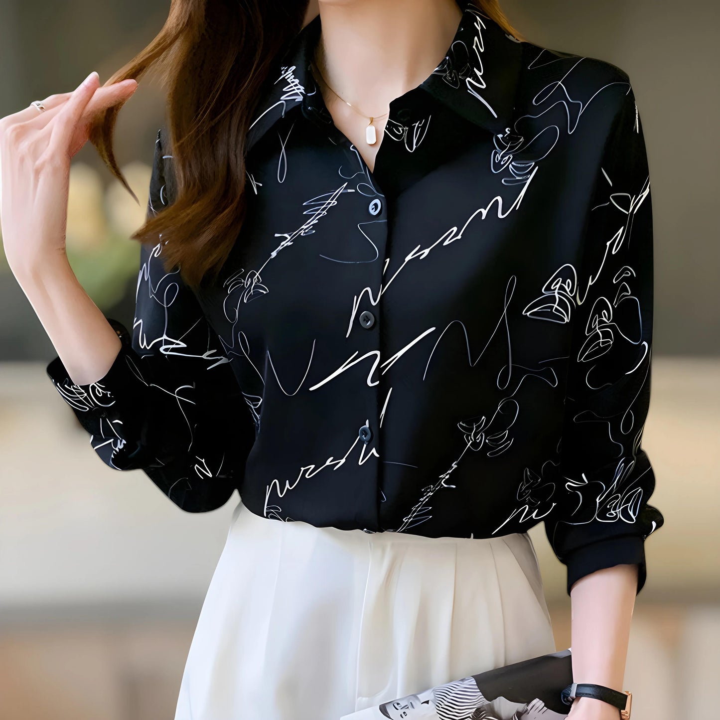 Luna Whisper Stroke Blouse
