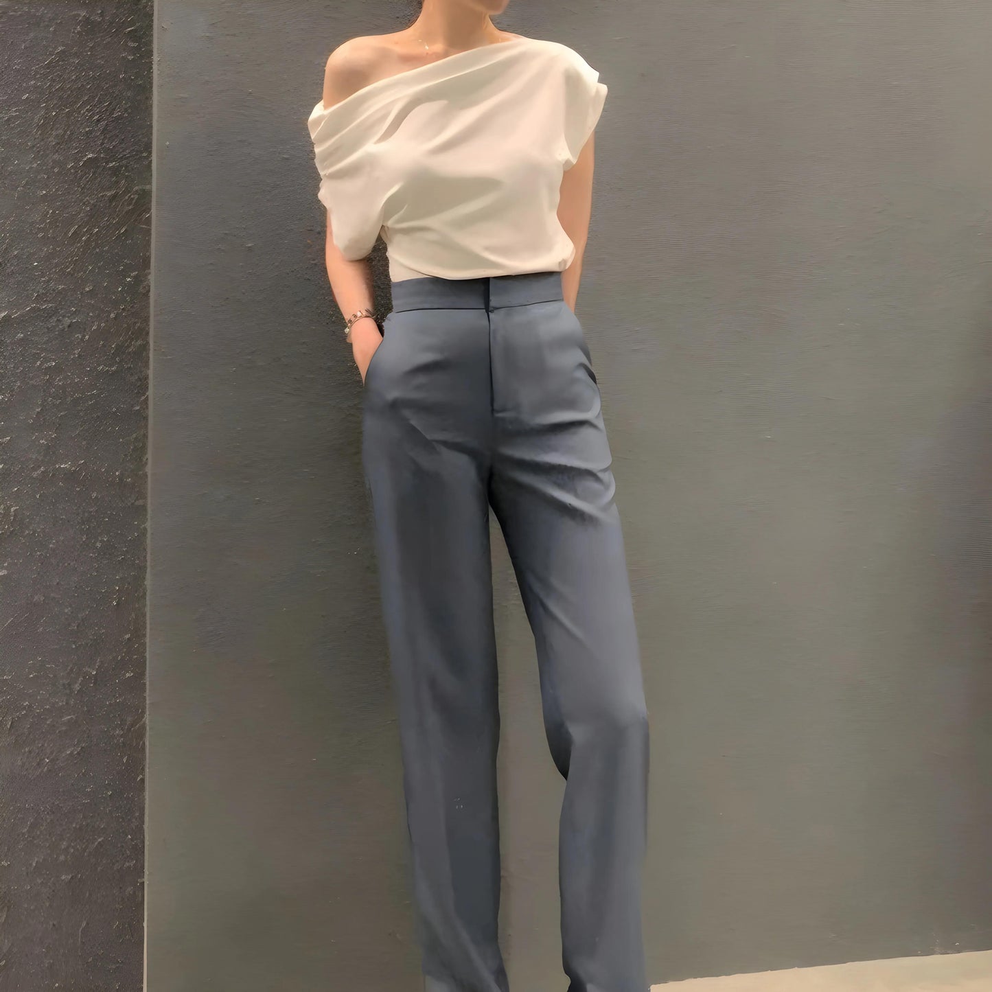 Lina Drape One-Shoulder T-Shirt