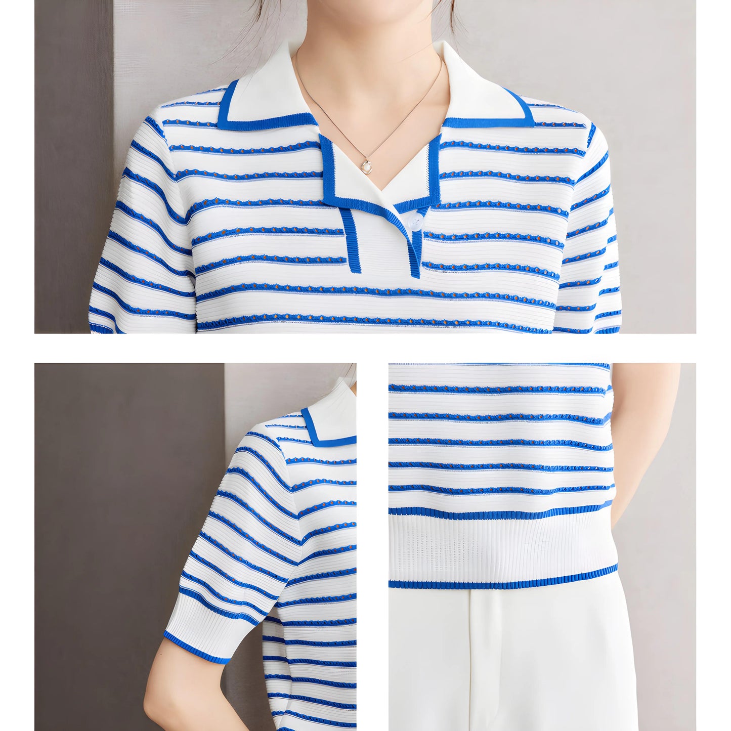 Mira Ease Stripe Polo T-Shirt