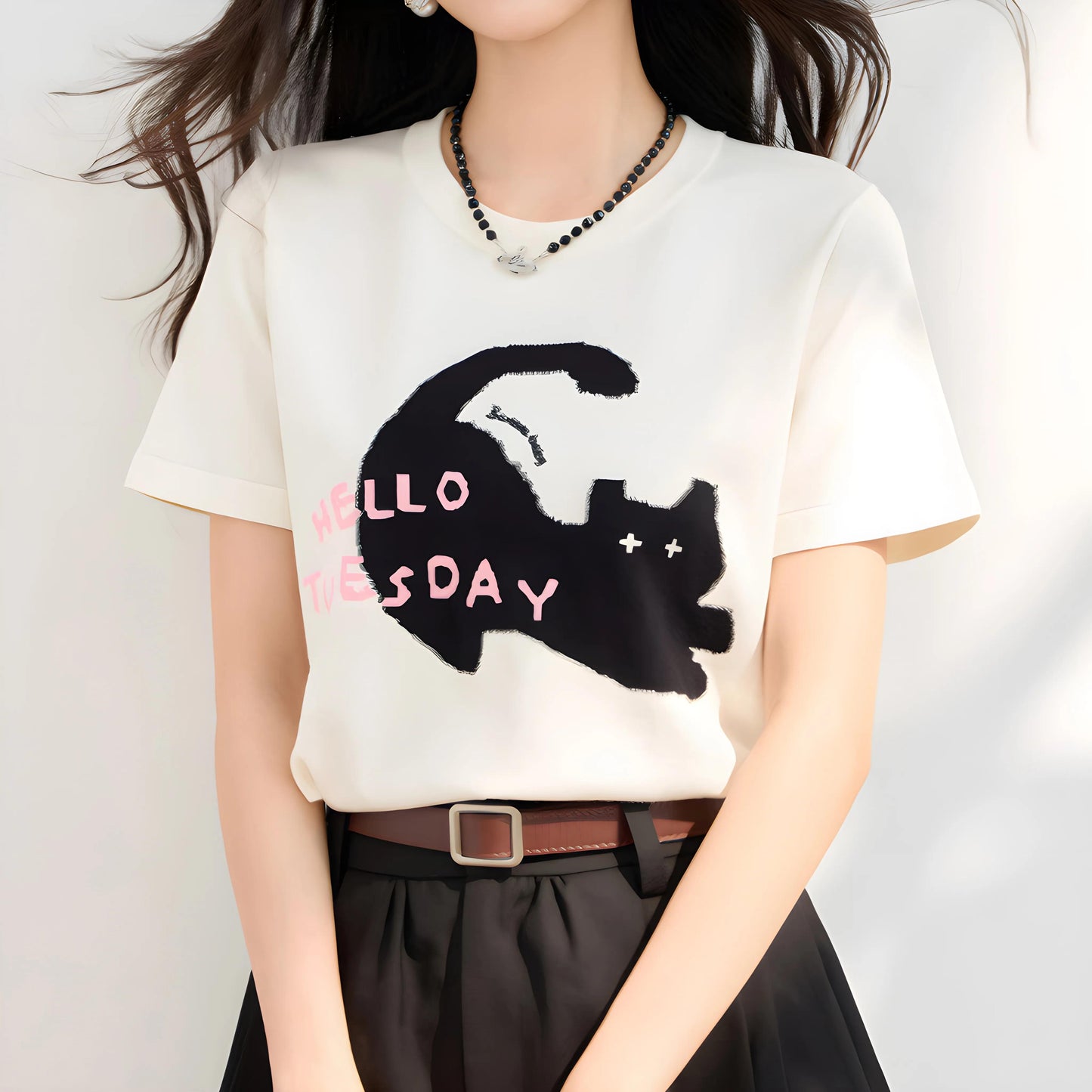 Nina Cat Mood Graphic T-Shirt