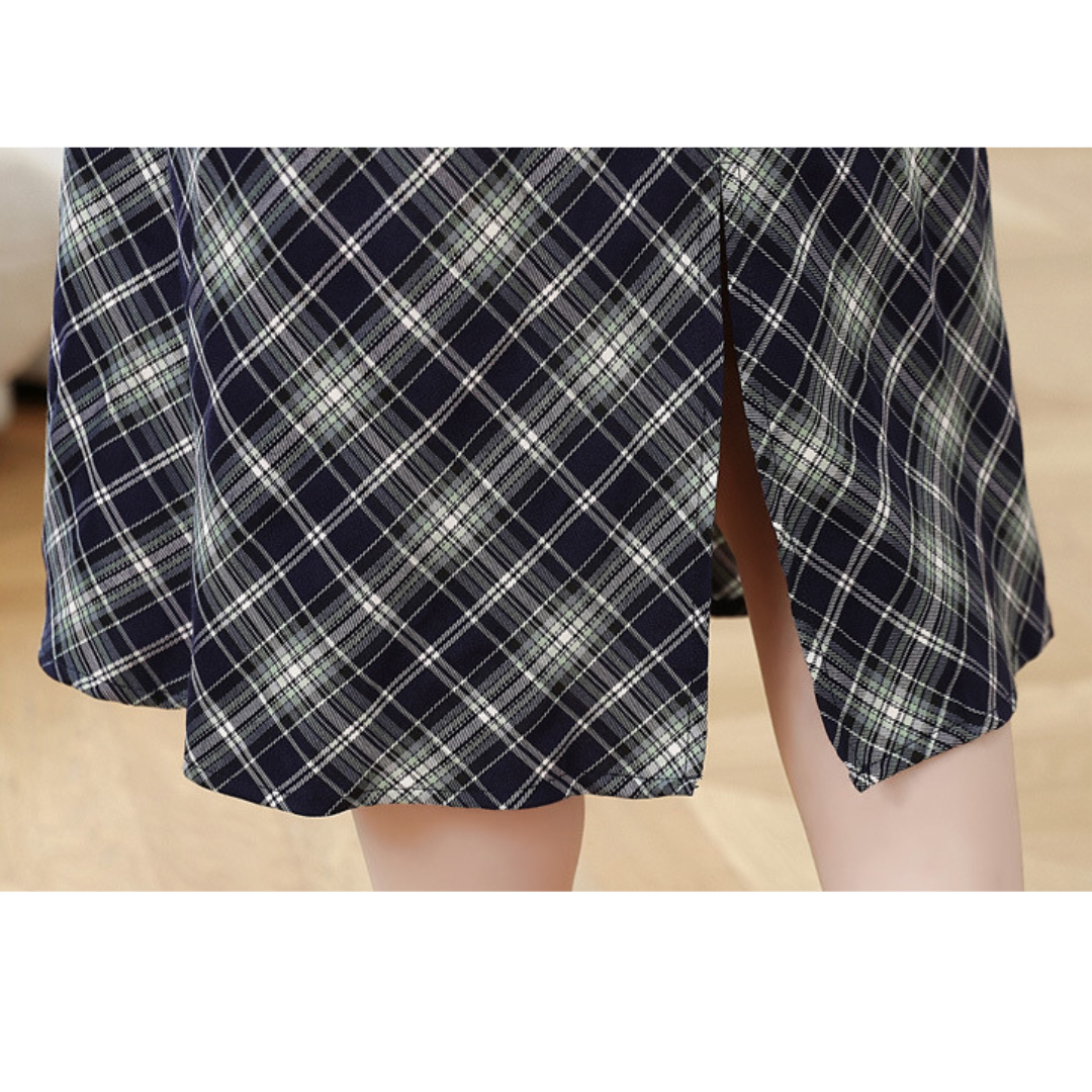 Livia Soft Check Pleat Dress