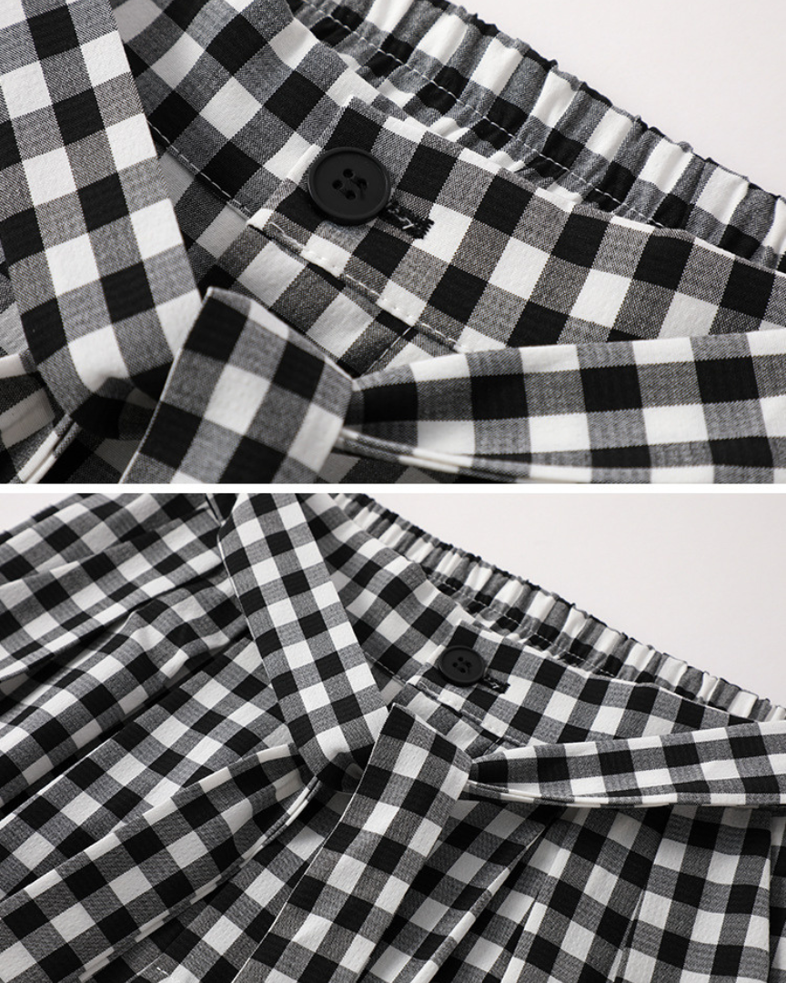 Leora Check Tie Wide Pants