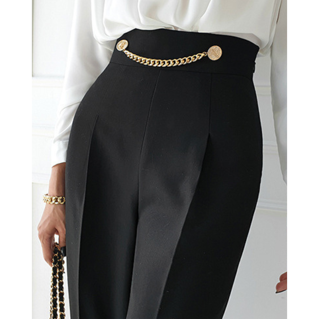 Vera Chain Pleat Trousers