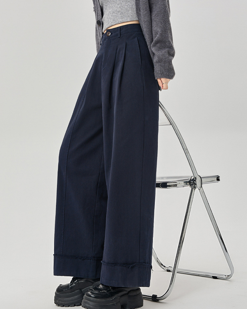 Mira Folded Wide Cotton Pants