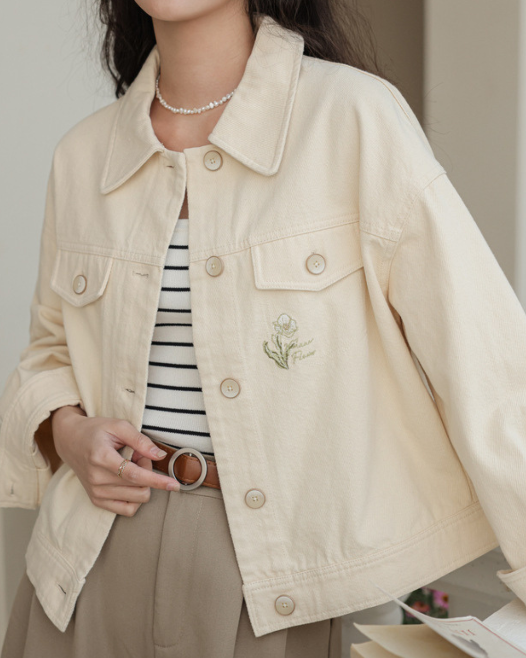 Siena Bloom Embroidered Denim Jacket