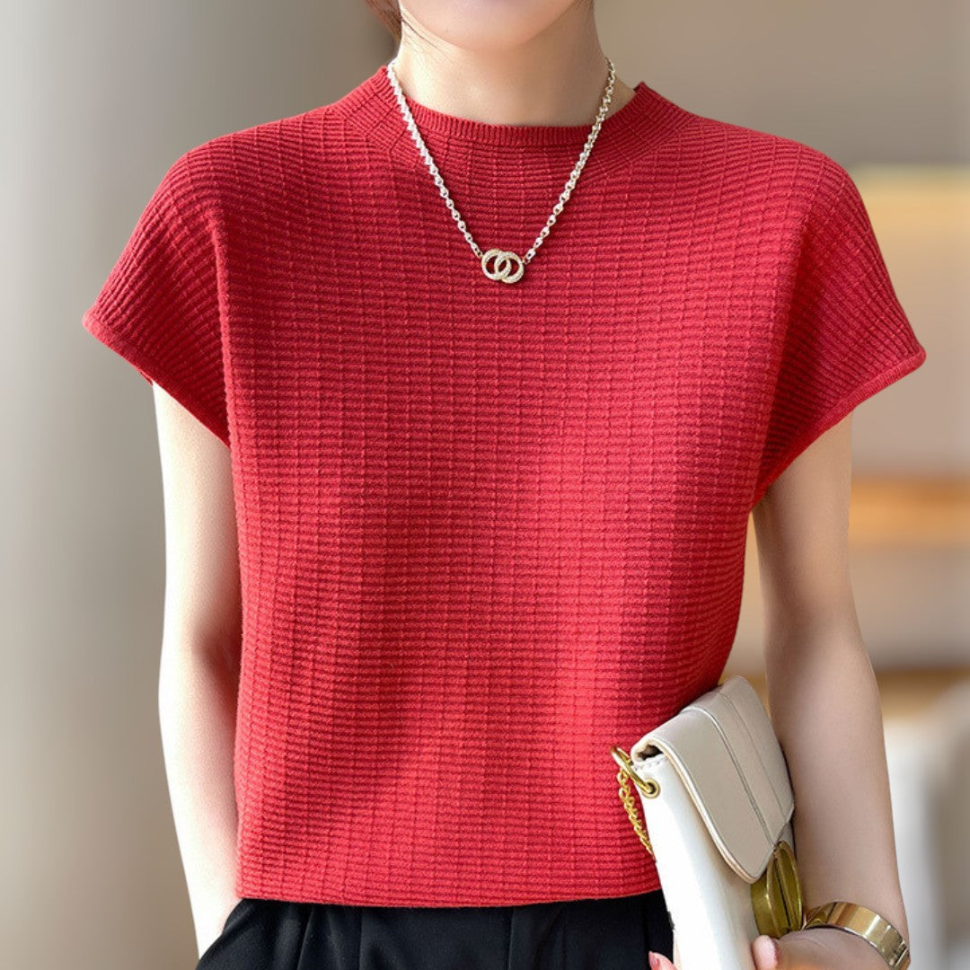 Lena Calm Ribbed Knit Tee