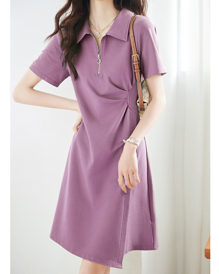 Romi Zip Curve Polo Dress