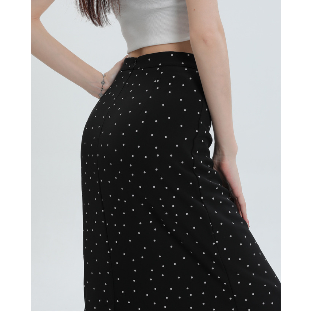 Eloise Dot Slit Midi Skirt
