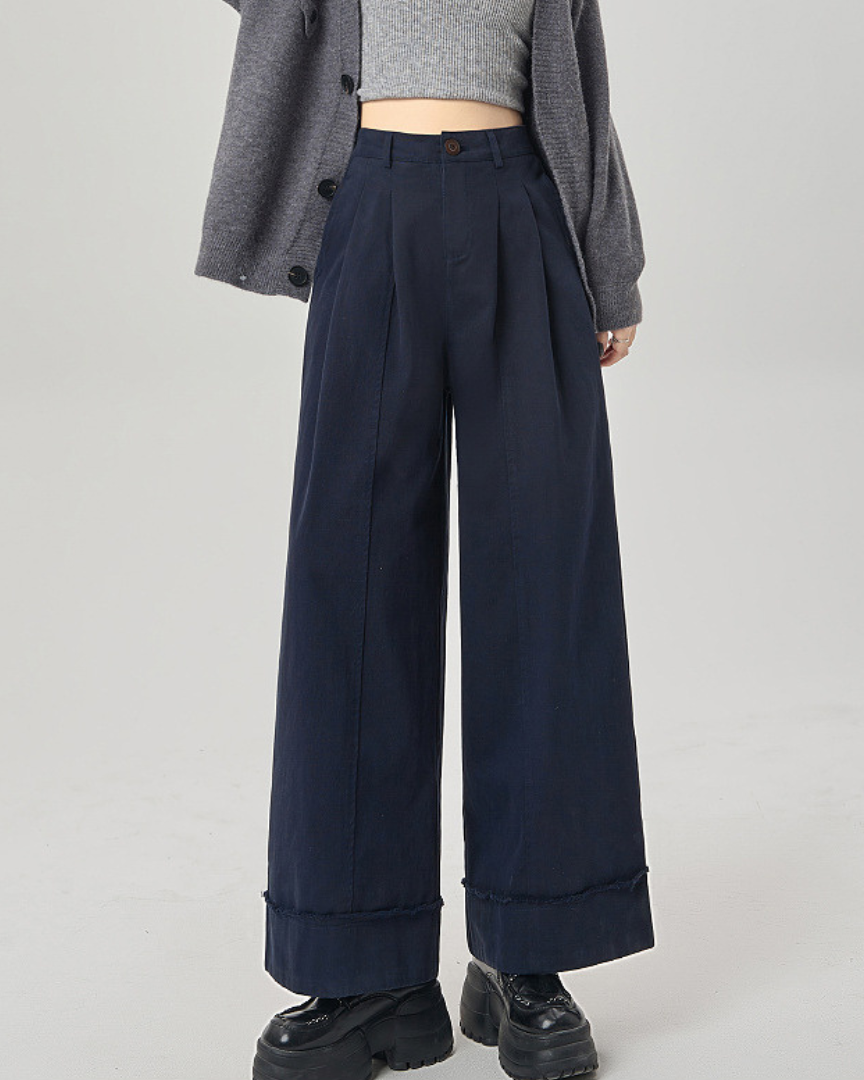 Mira Folded Wide Cotton Pants