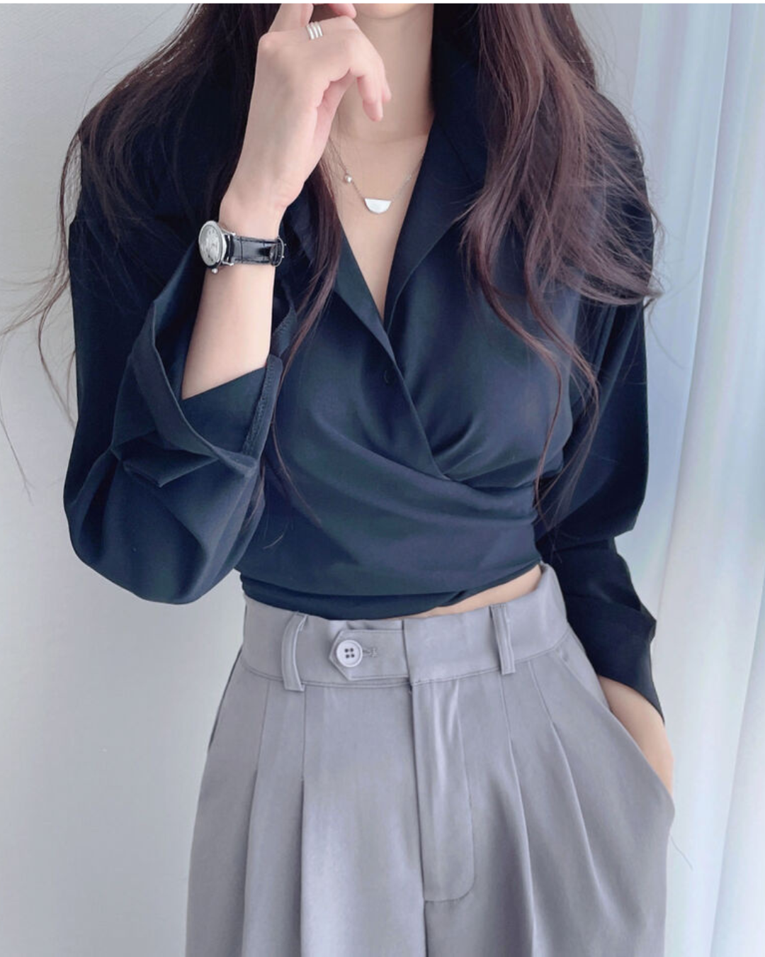 Elora Tie Back Drape Shirt