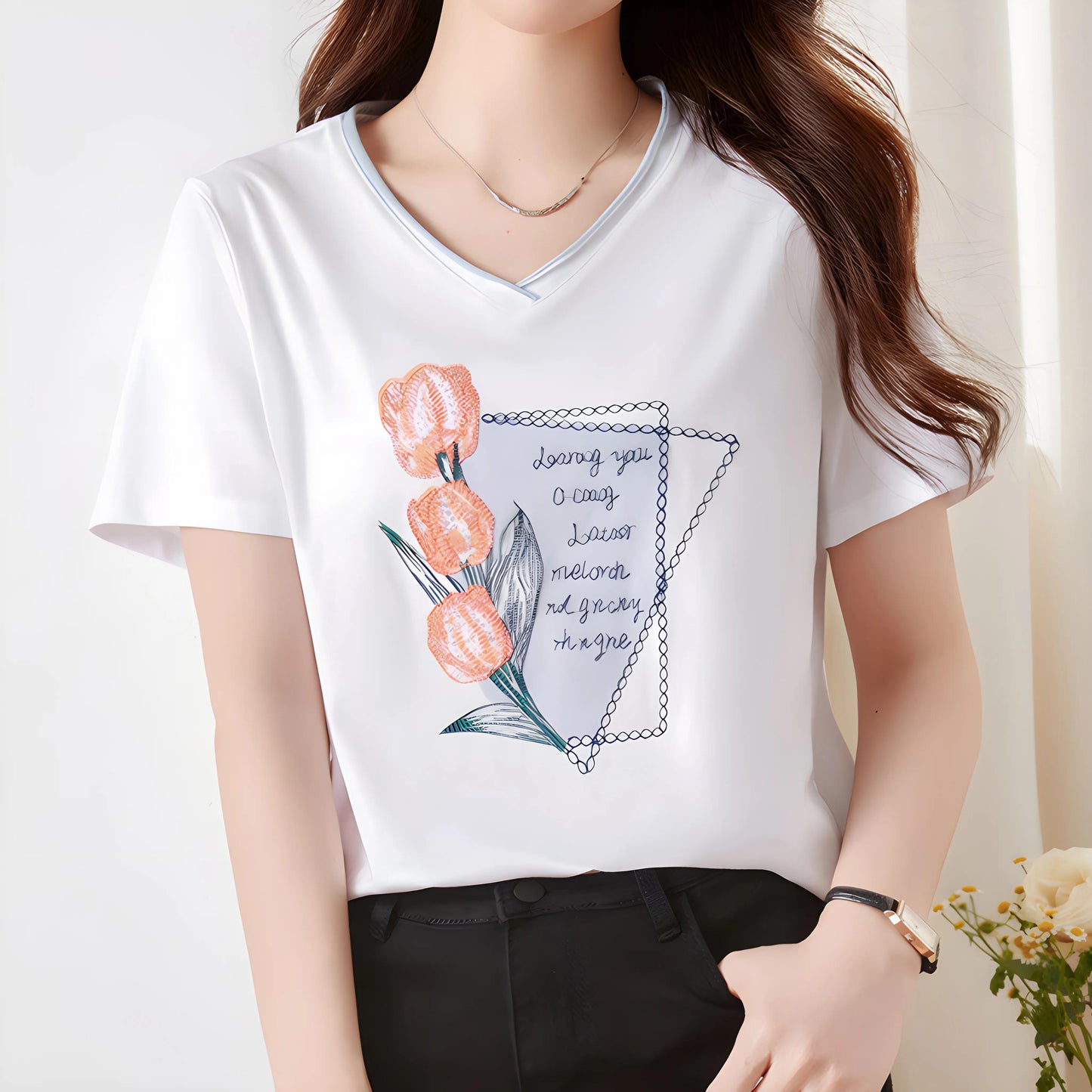 Lynette Bloom Note Cotton T-Shirt