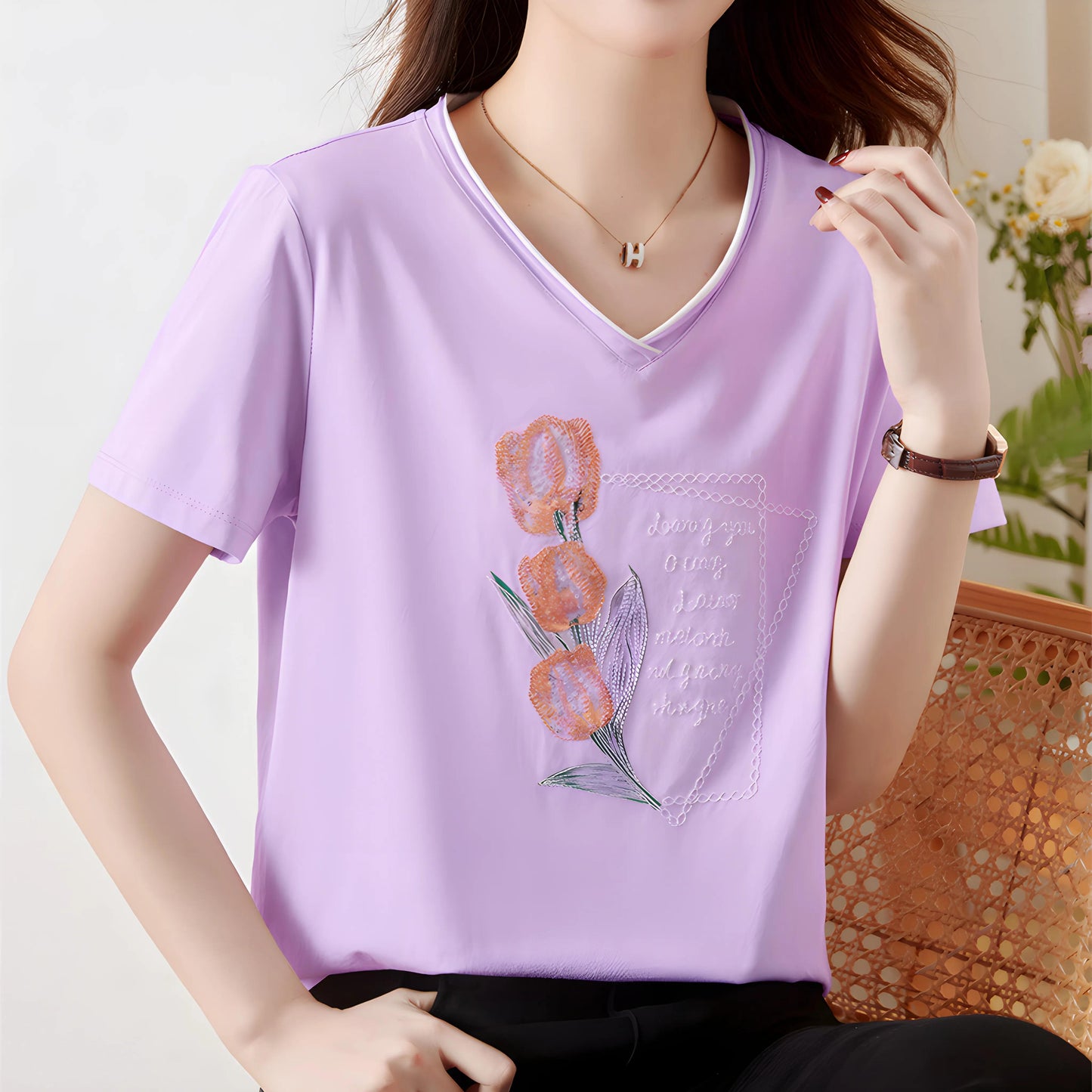 Lynette Bloom Note Cotton T-Shirt