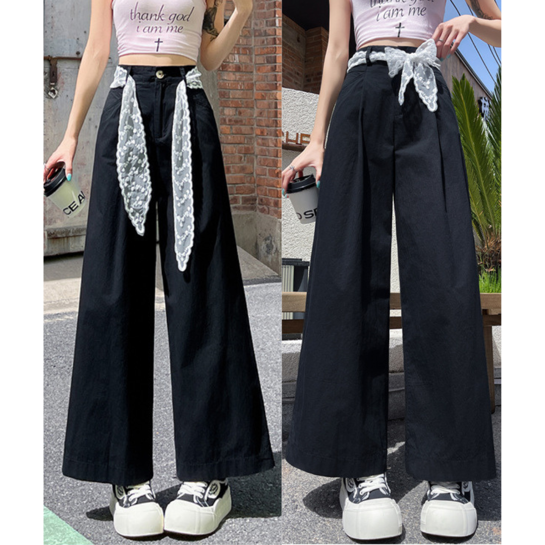 Liora Lace Bow Cotton Trousers