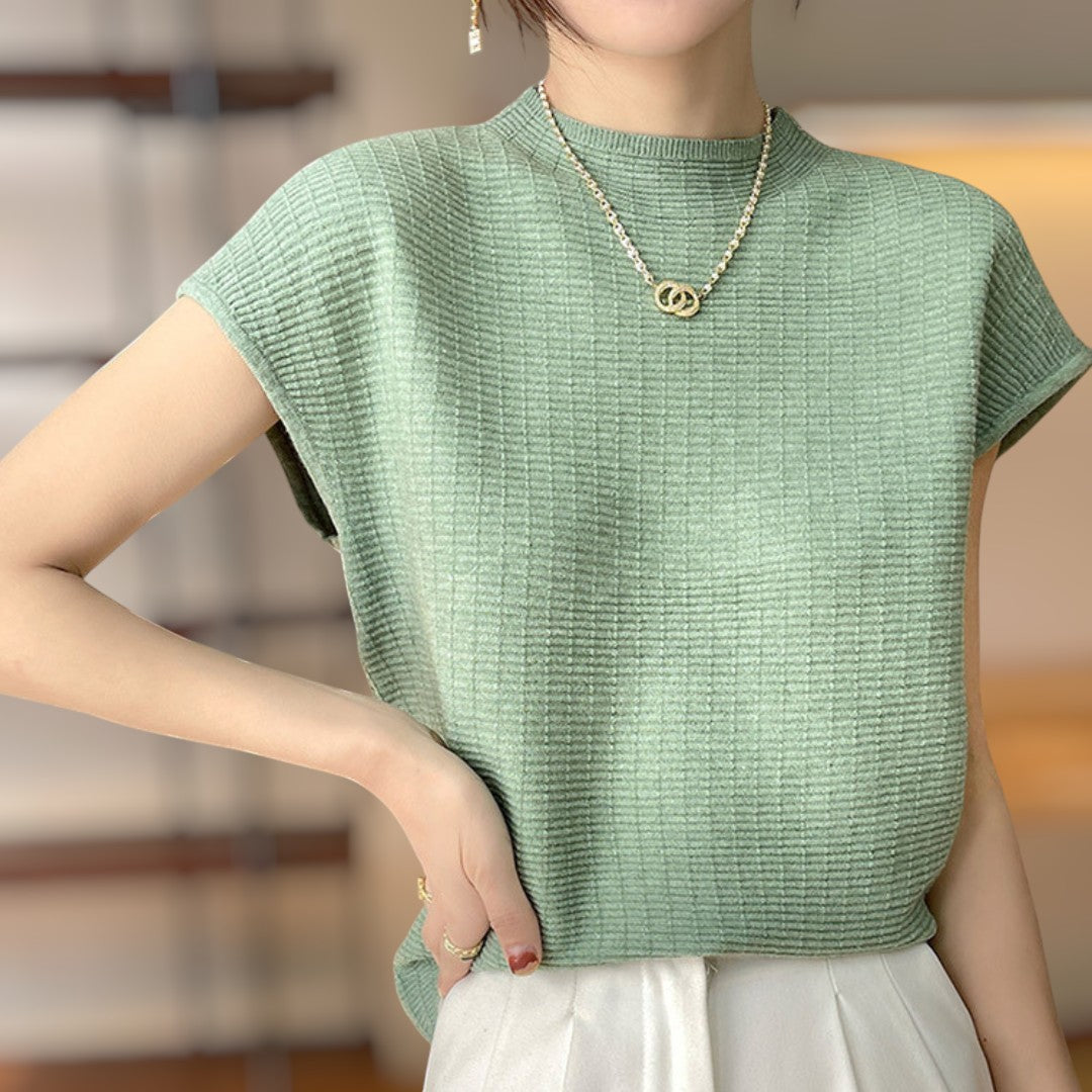 Lena Calm Ribbed Knit Tee