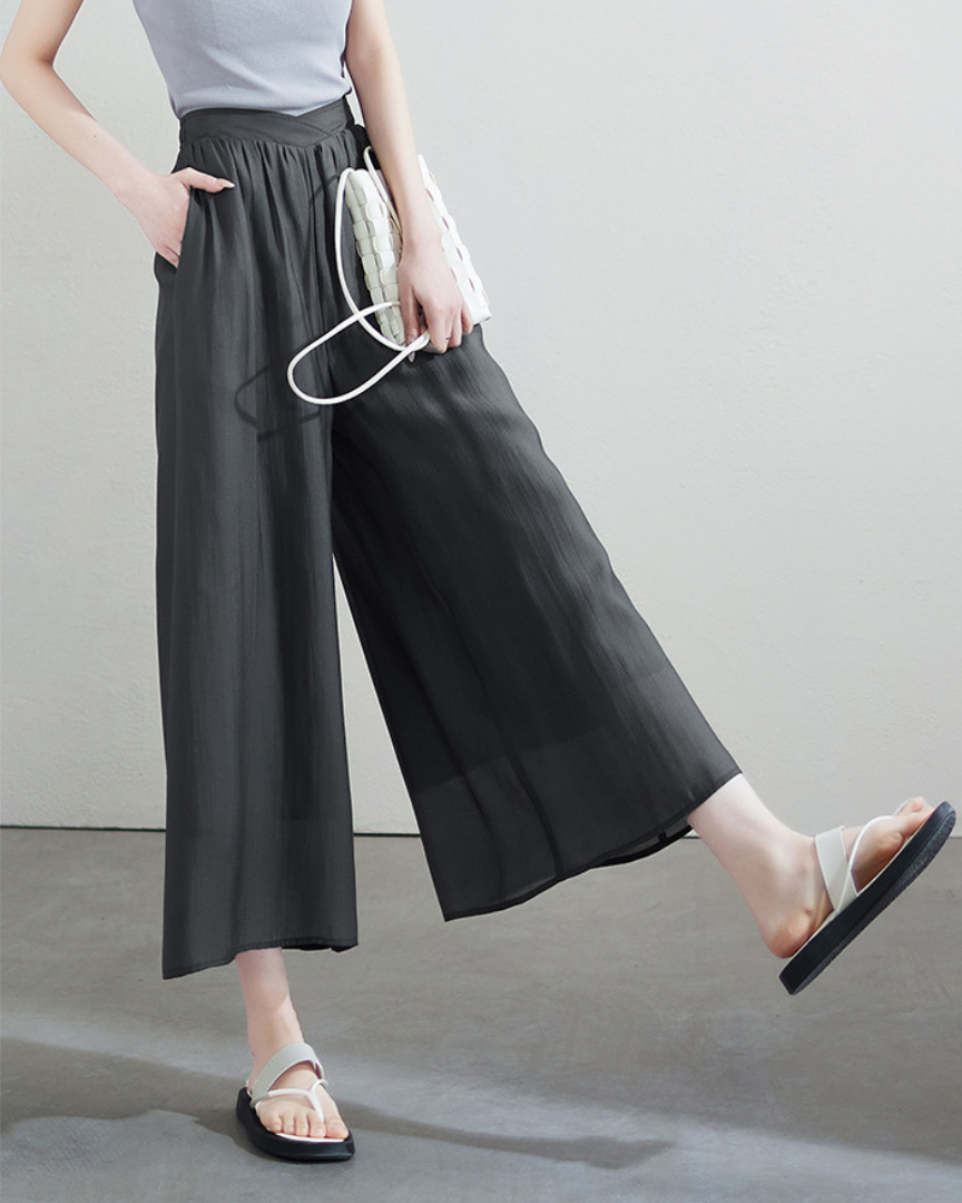 Serene Drape Chiffon Wide Pants