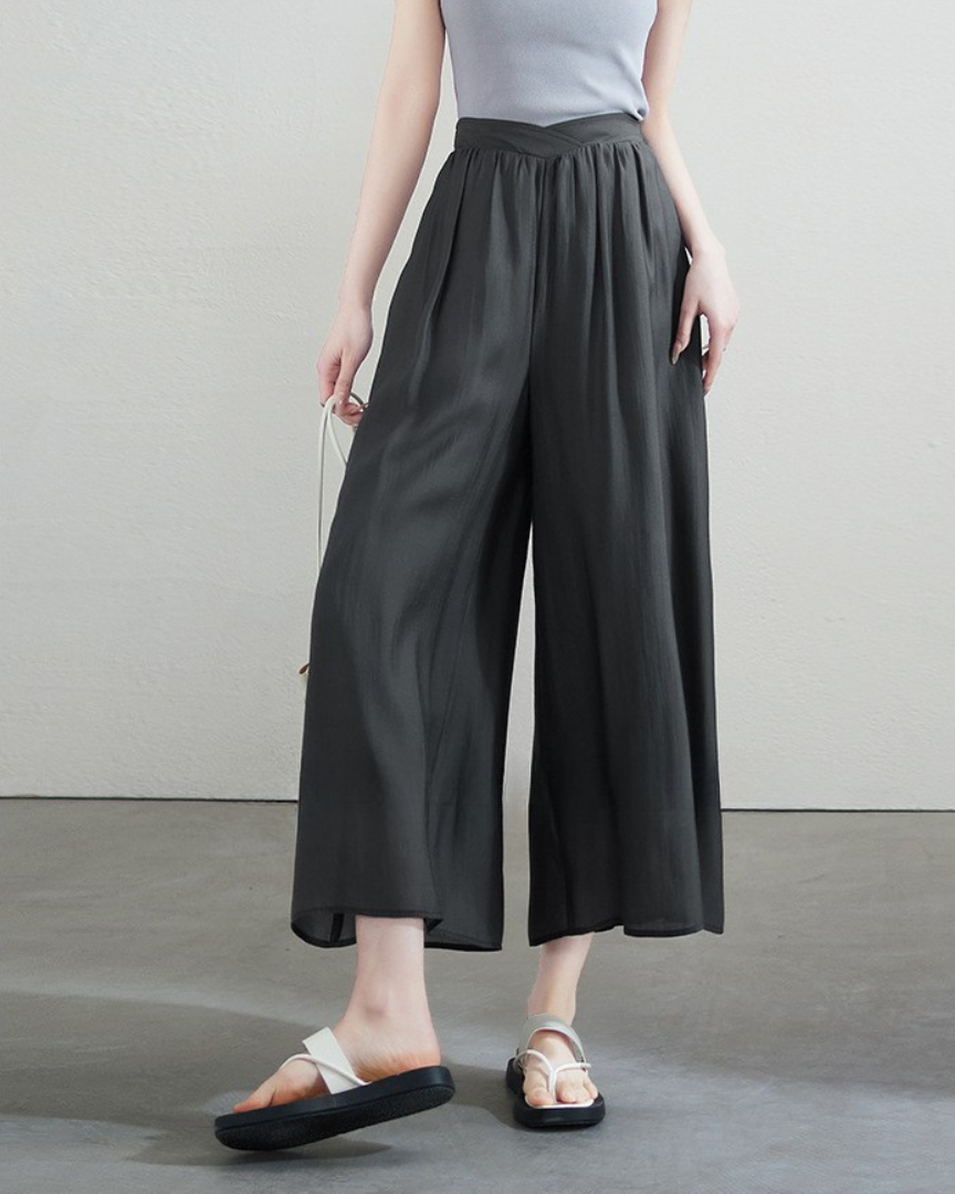 Serene Drape Chiffon Wide Pants