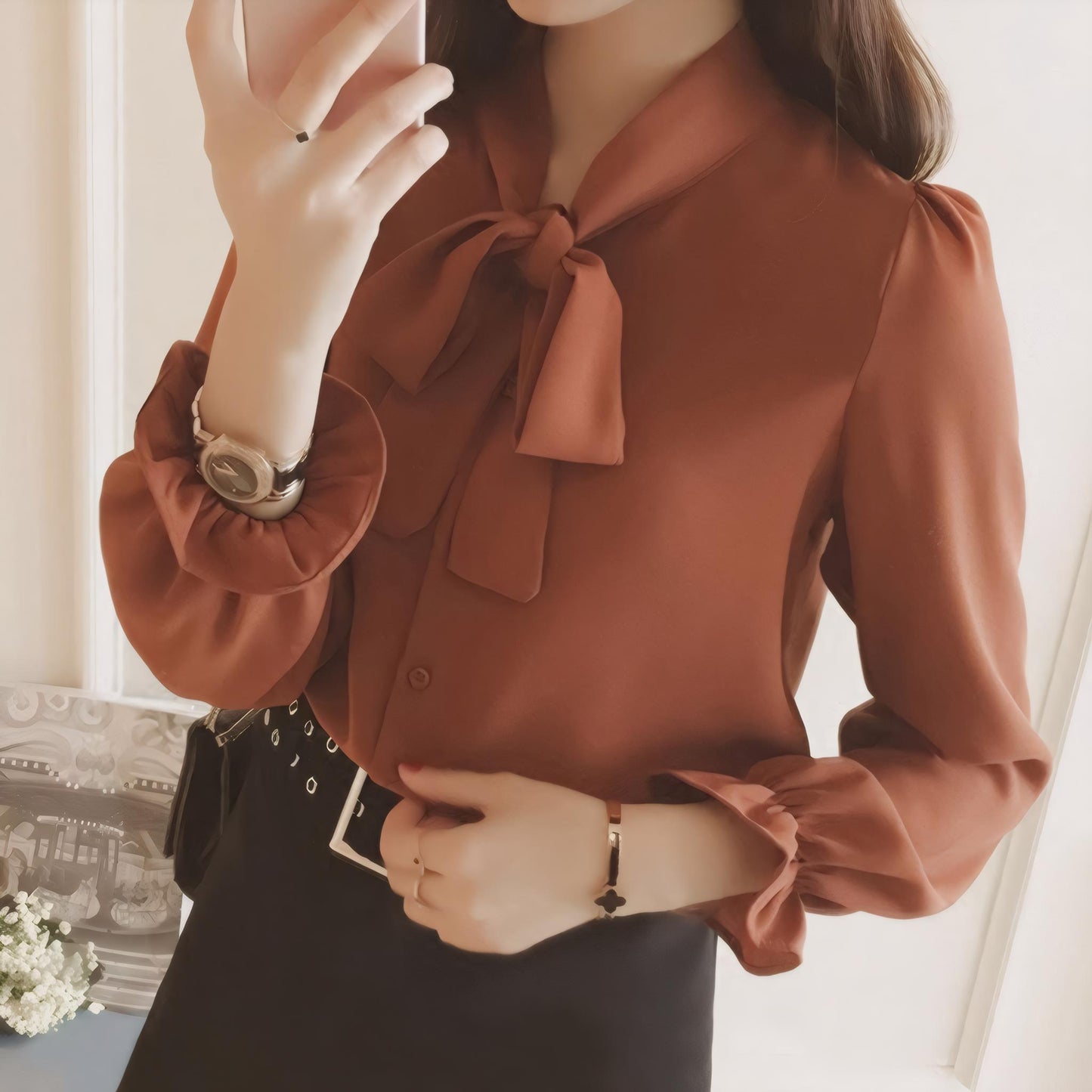 Luna Tie Soft Bow Blouse