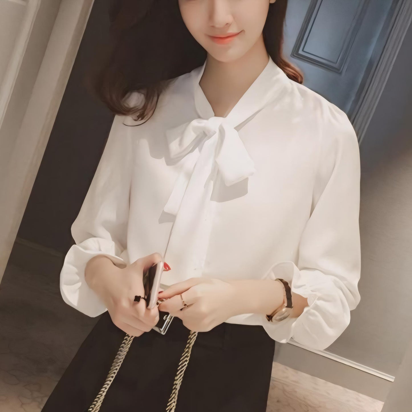 Luna Tie Soft Bow Blouse