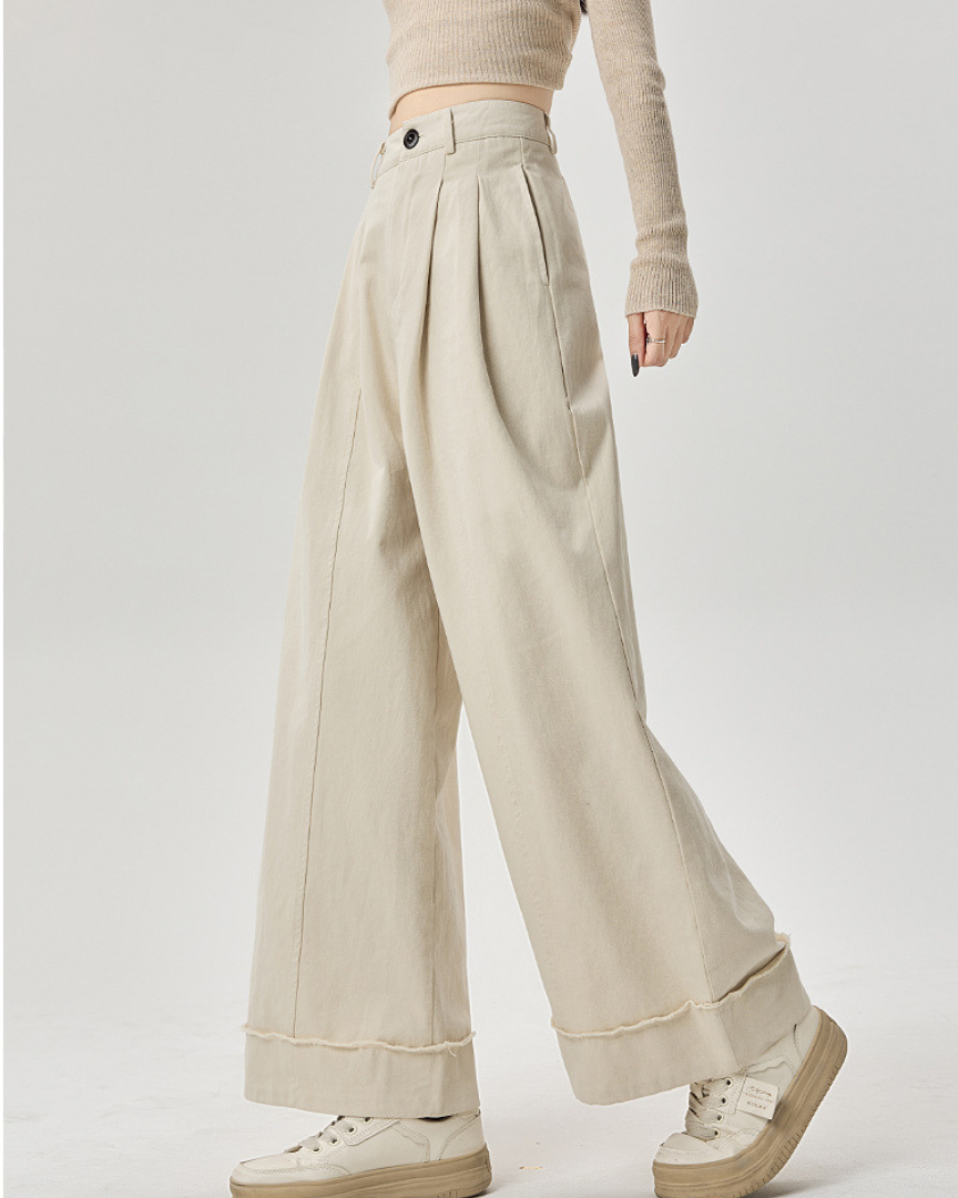 Mira Folded Wide Cotton Pants