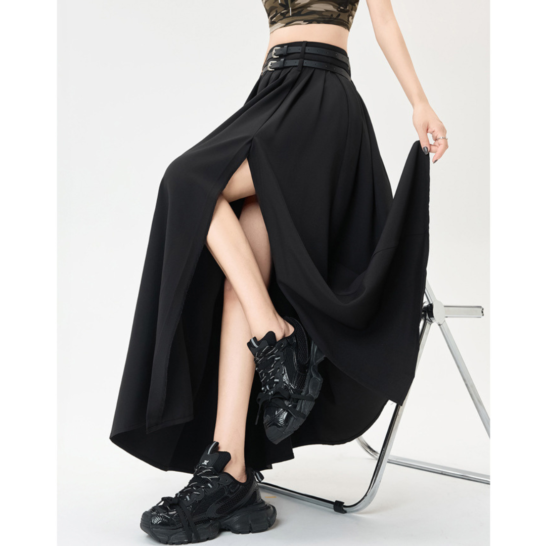 Nola Trim Pleat Slit Skirt