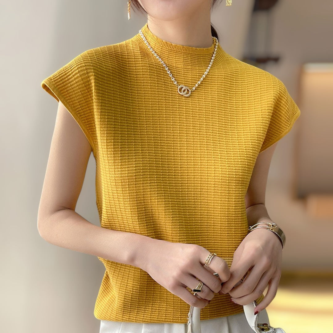 Lena Calm Ribbed Knit Tee