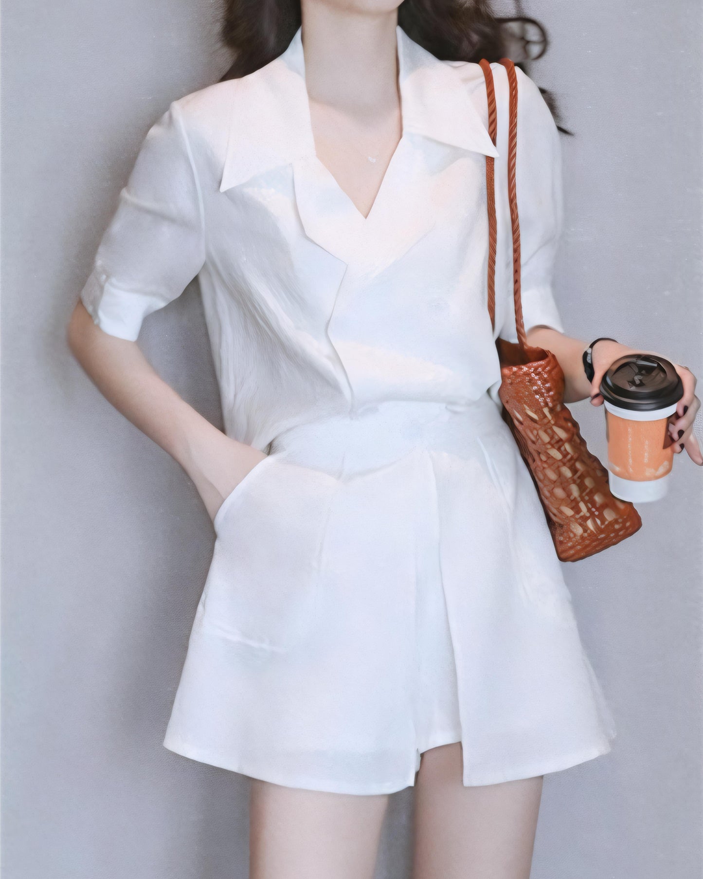 Isla Draped Collar Short Set