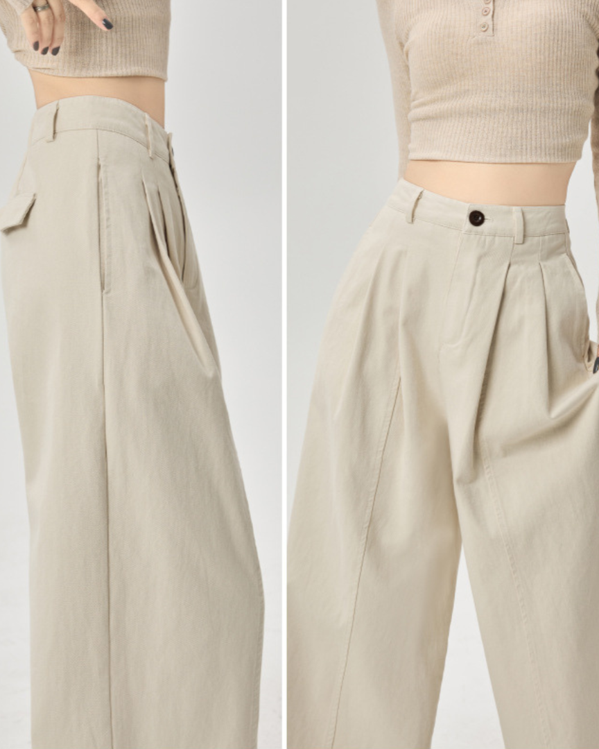 Mira Folded Wide Cotton Pants