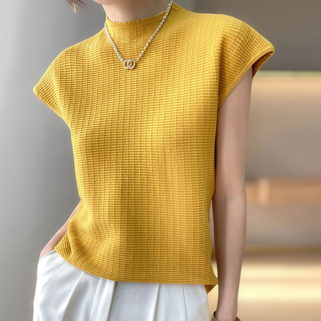 Lena Calm Ribbed Knit Tee