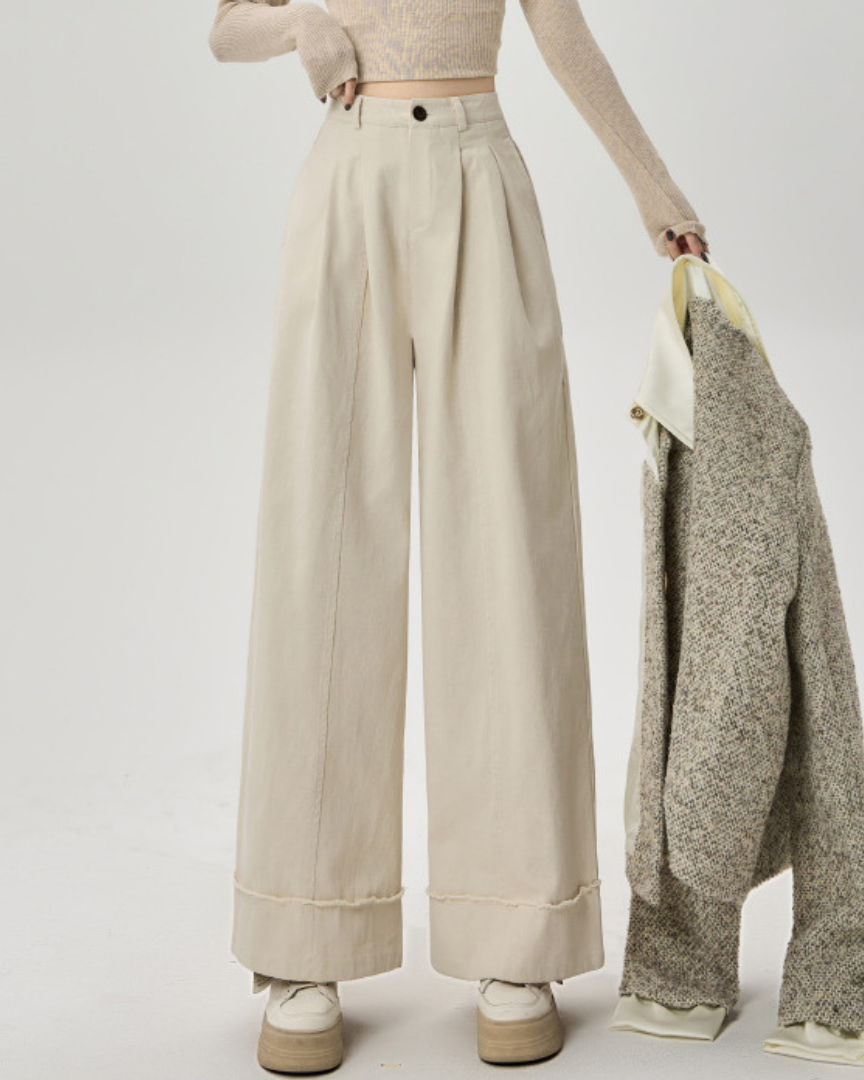 Mira Folded Wide Cotton Pants