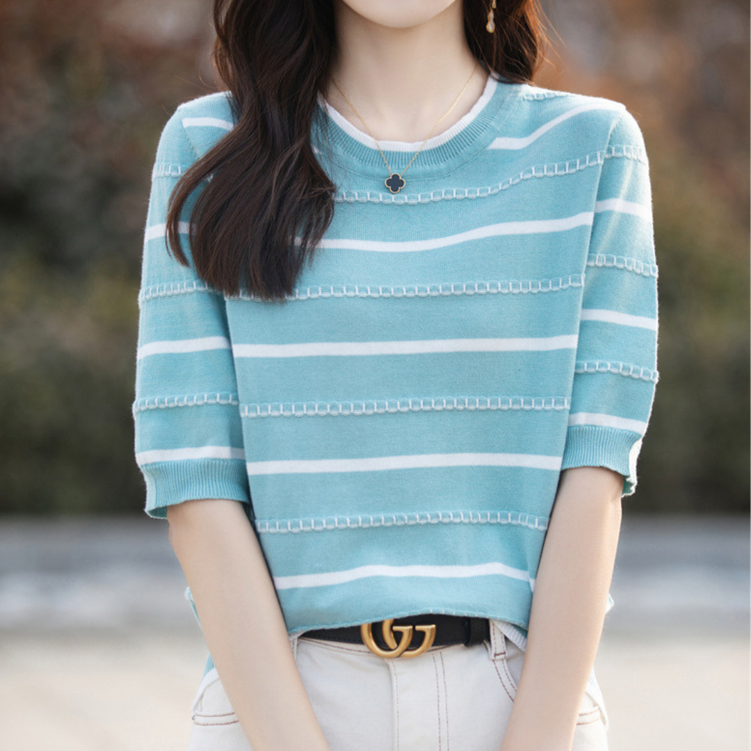 Celine Stitch Stripe Knit Top