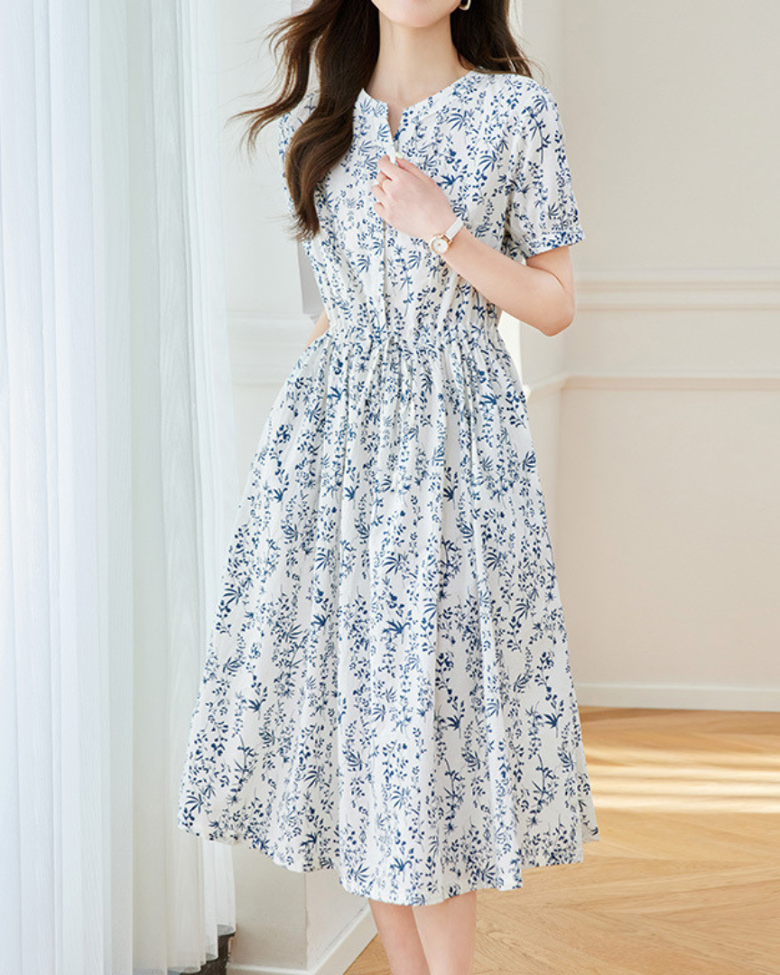 Lina Mist Print Midi Dress