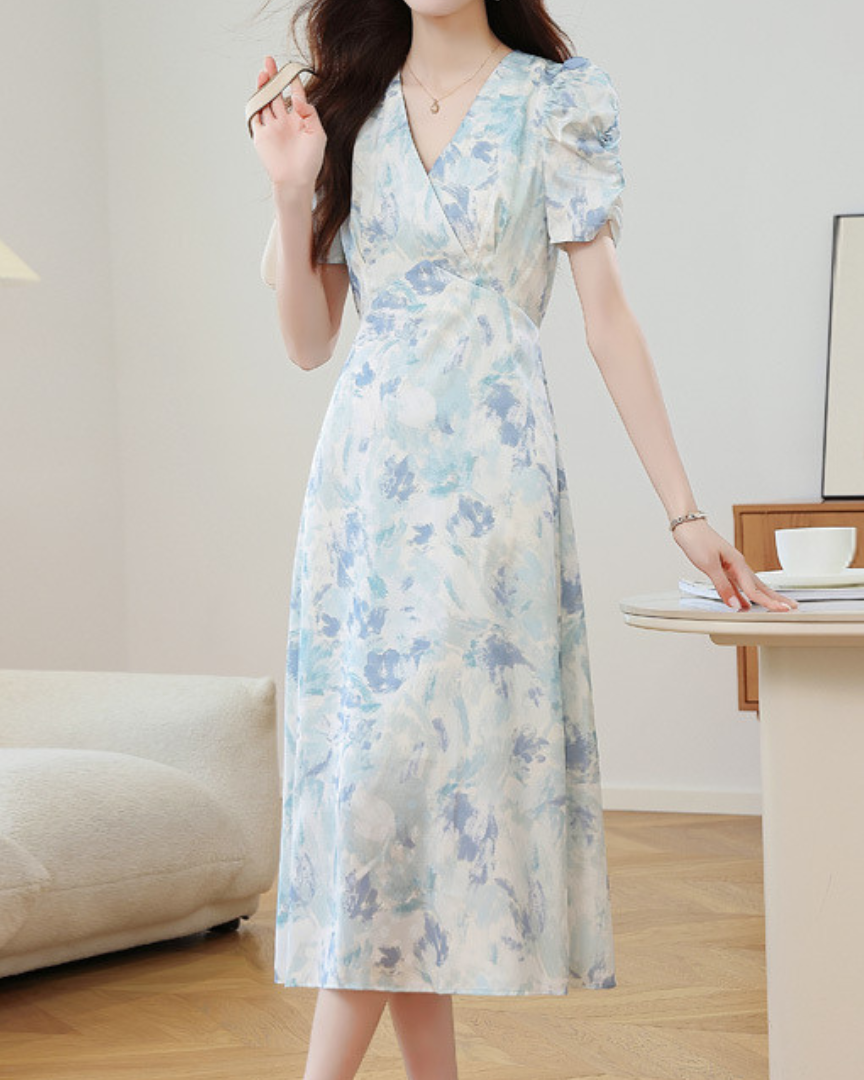 Amara Breeze Watercolor Midi Dress