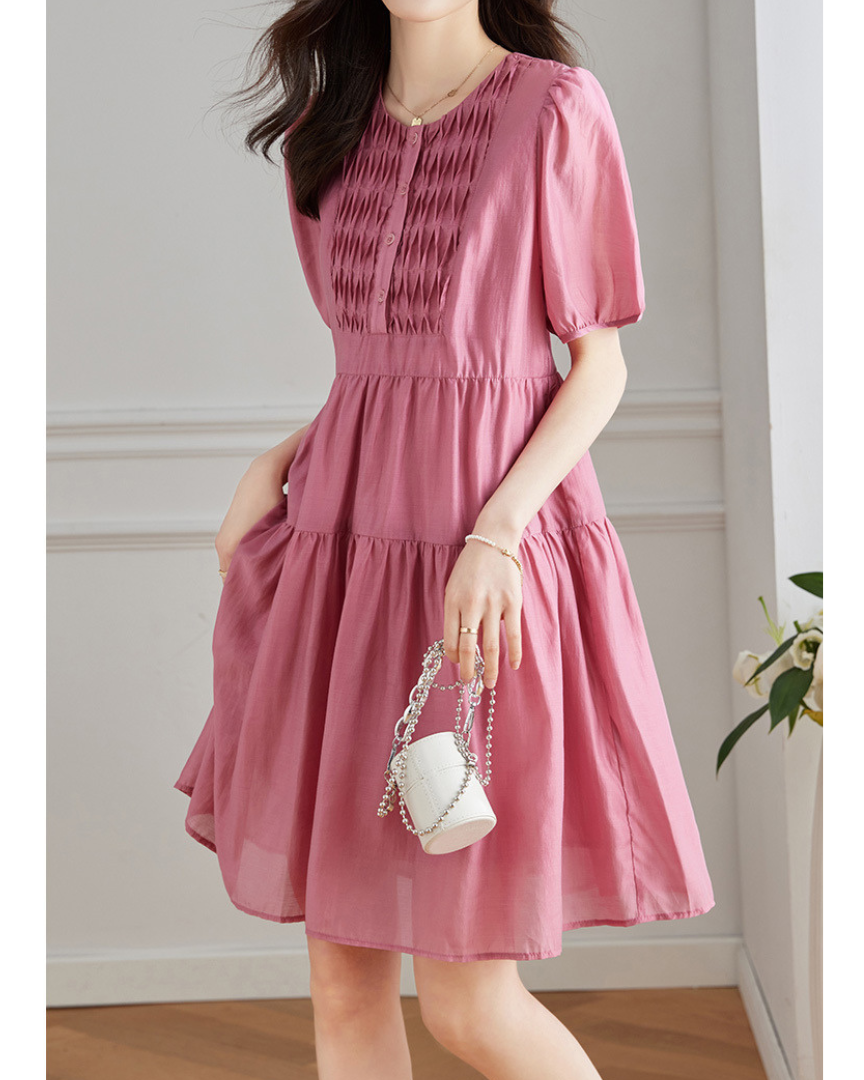 Flora Tier Smock Midi Dress