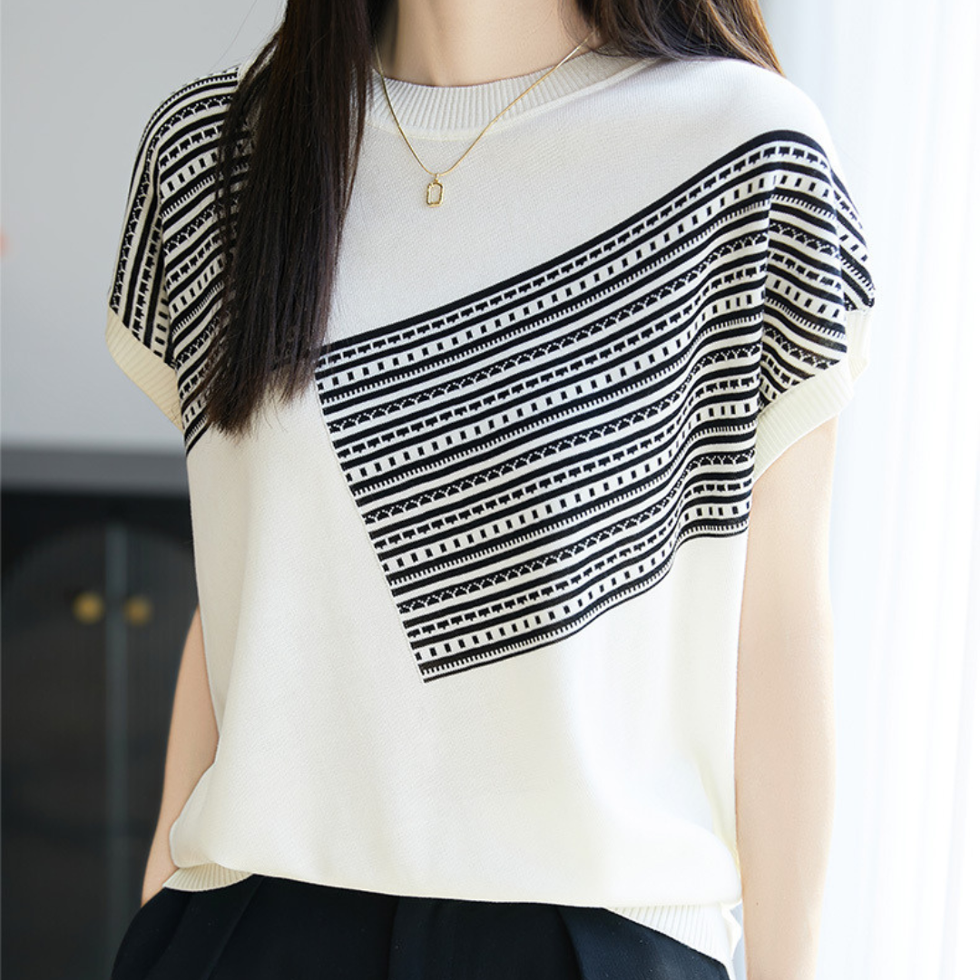 Amelie Soft Geo Stripe Knit Top