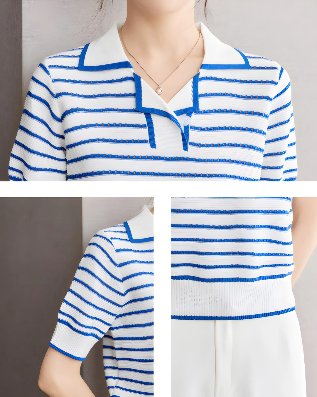 Mira Ease Stripe Polo T-Shirt
