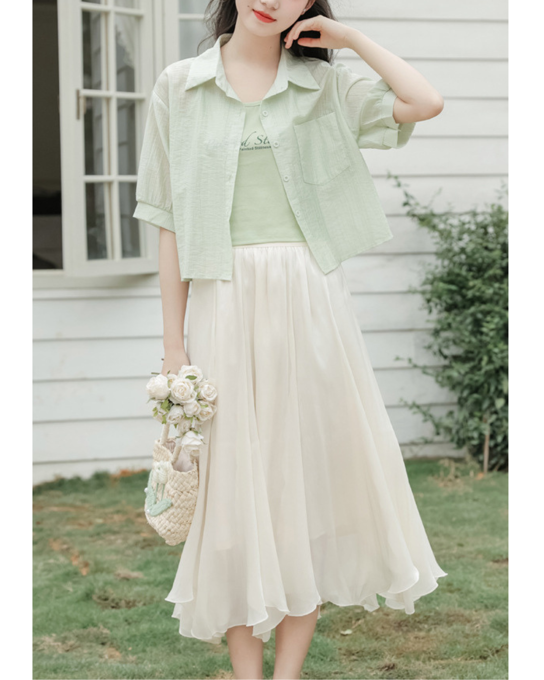 Lila Layered Voile Skirt Set