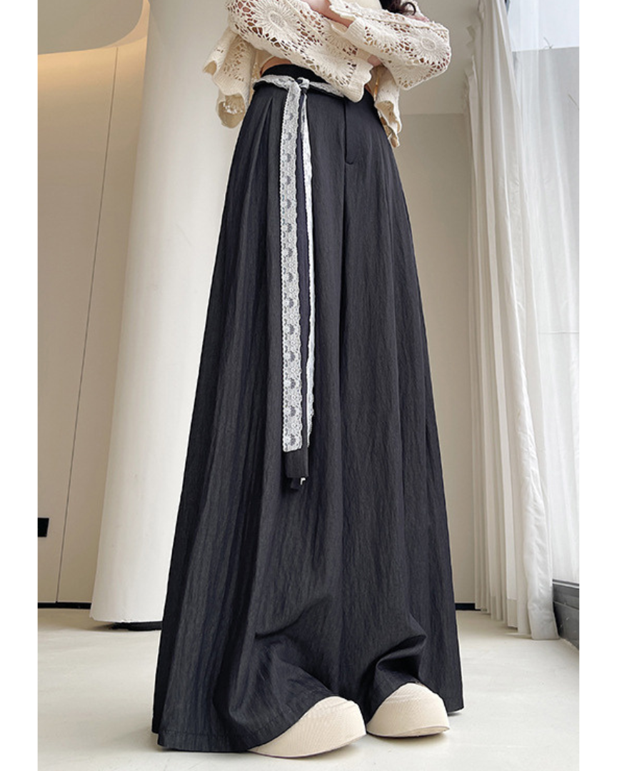 Mira Lace Tie Wide Trousers