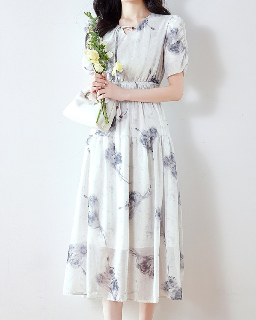 Iris Mist Ink Flare Dress