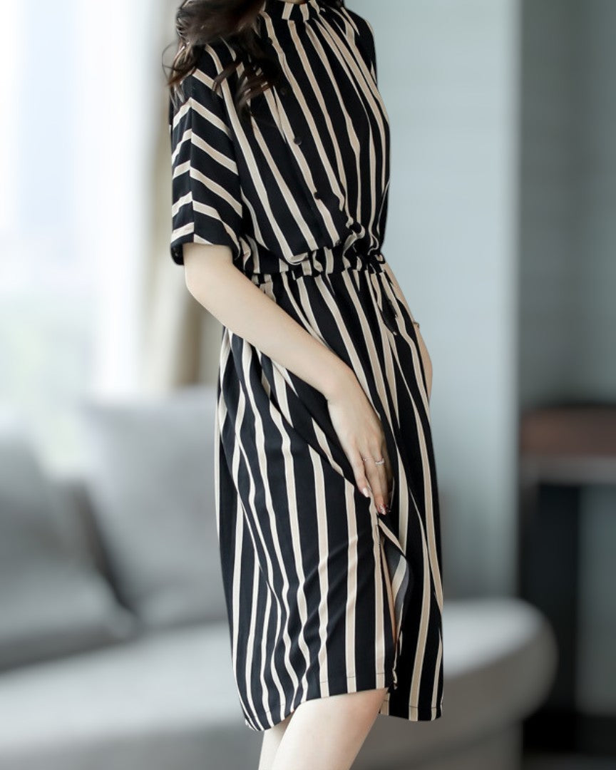Eden Stripe Flow Midi Dress