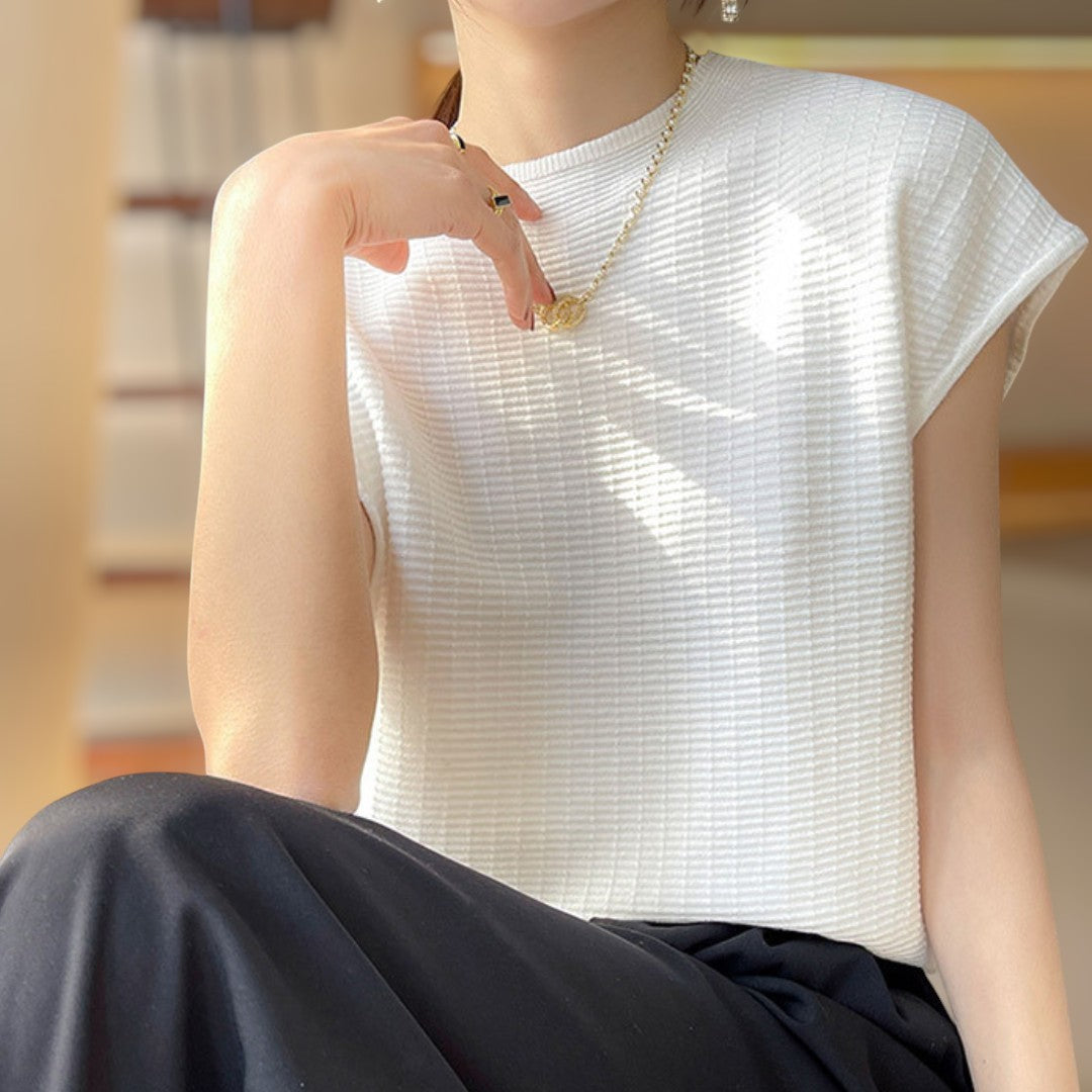 Lena Calm Ribbed Knit Tee