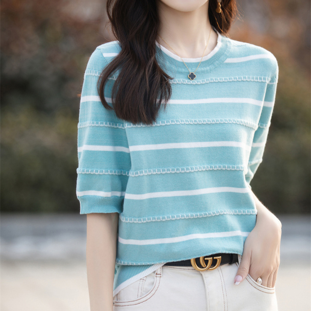 Celine Stitch Stripe Knit Top