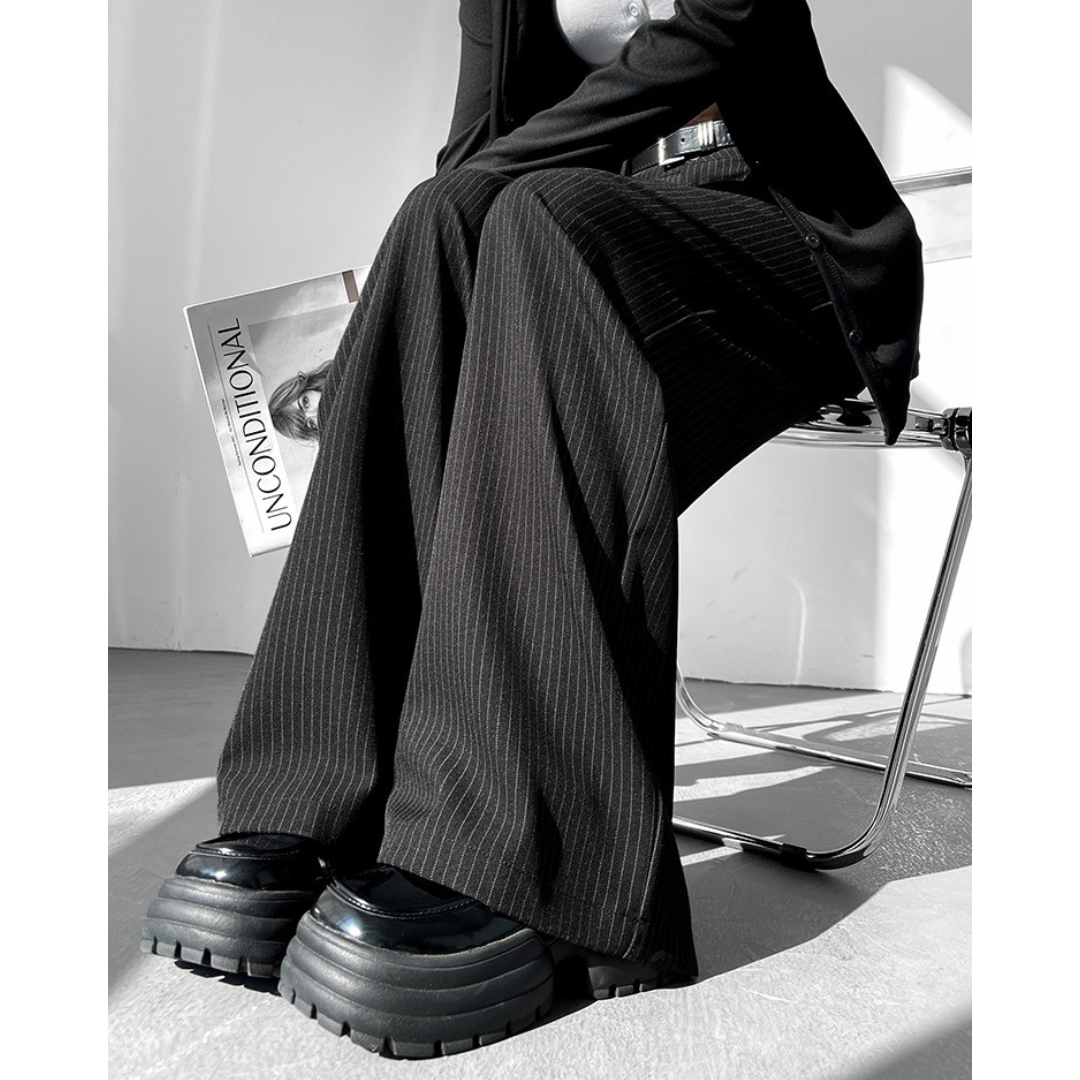 Amira Pinstripe Belted Trousers