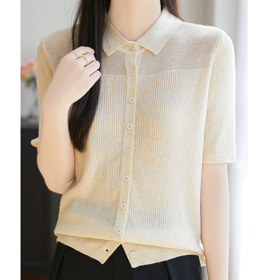 Irene Soft Rib Collar Knit