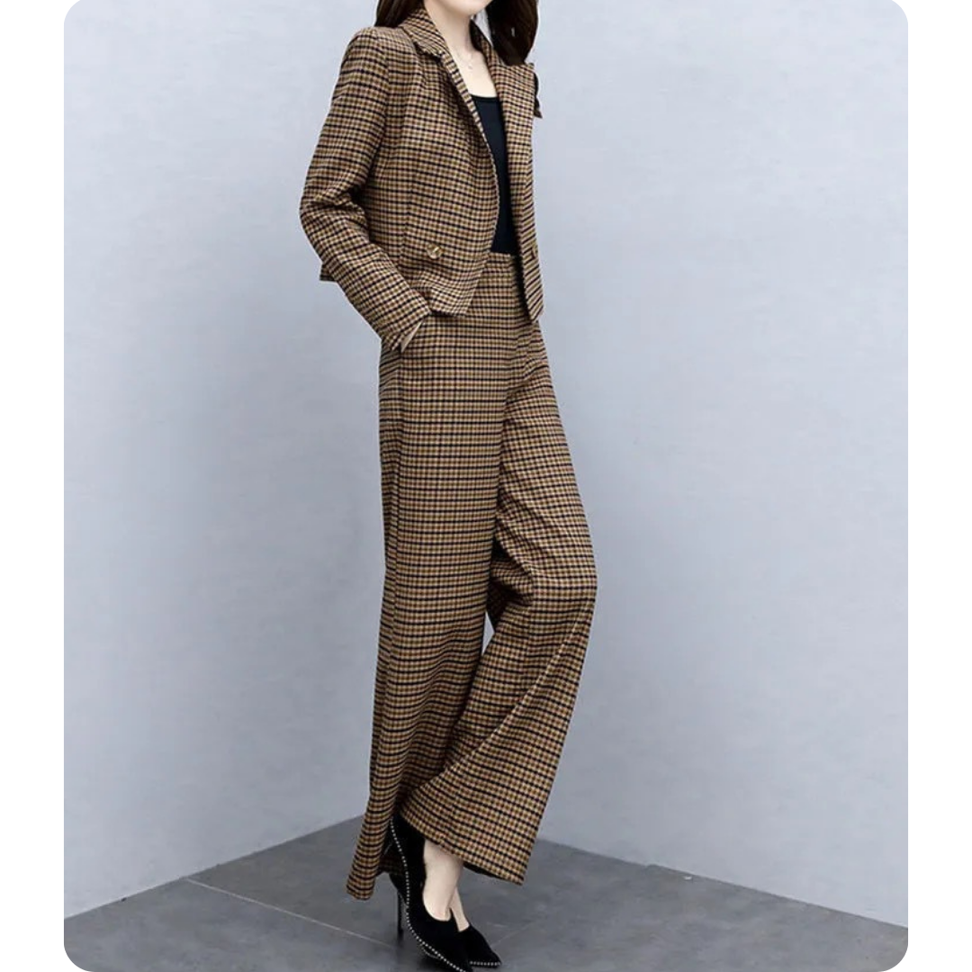 Ivy Check Cropped Suit Set