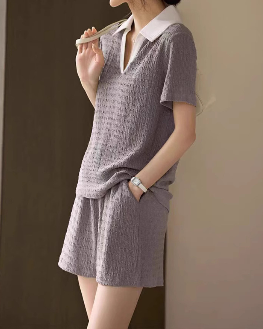Mira Soft Texture Polo Set
